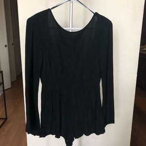 Forever 21 Black Long Sleeve Romper